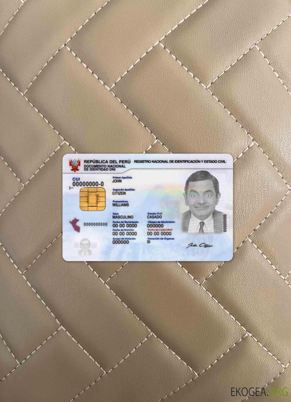 Photolook d'identité du Pérou AVANT